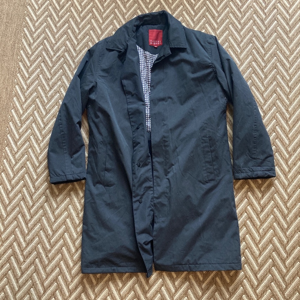 Carter and Jones Black Trench Coat EUC